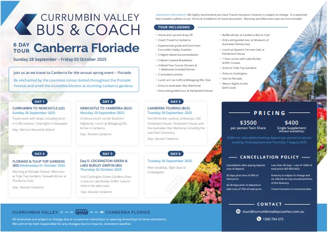 6 Days Canberra Floriade