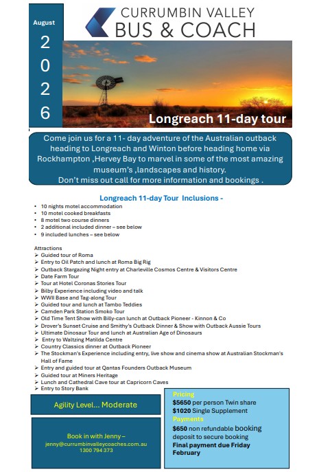 Longreach 11 Day Tour