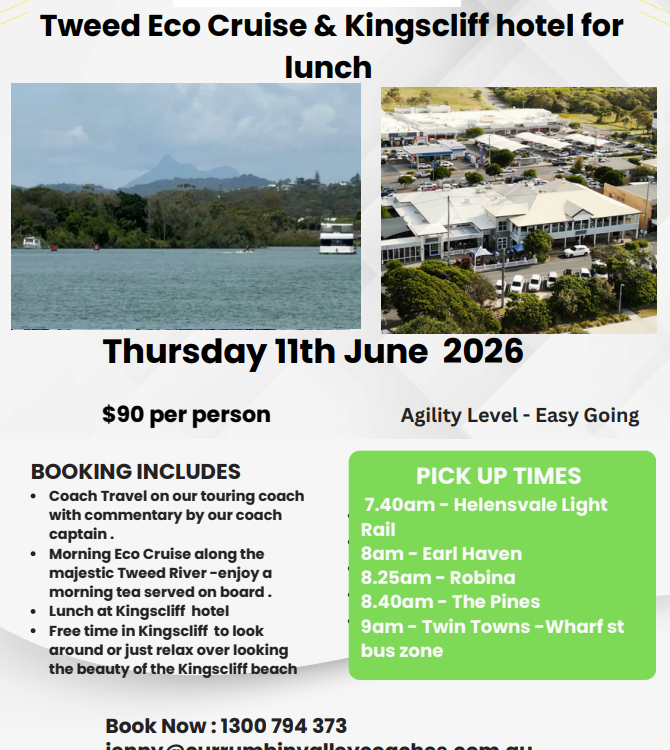 Tweed Eco Cruise & Kingscliff Hotel